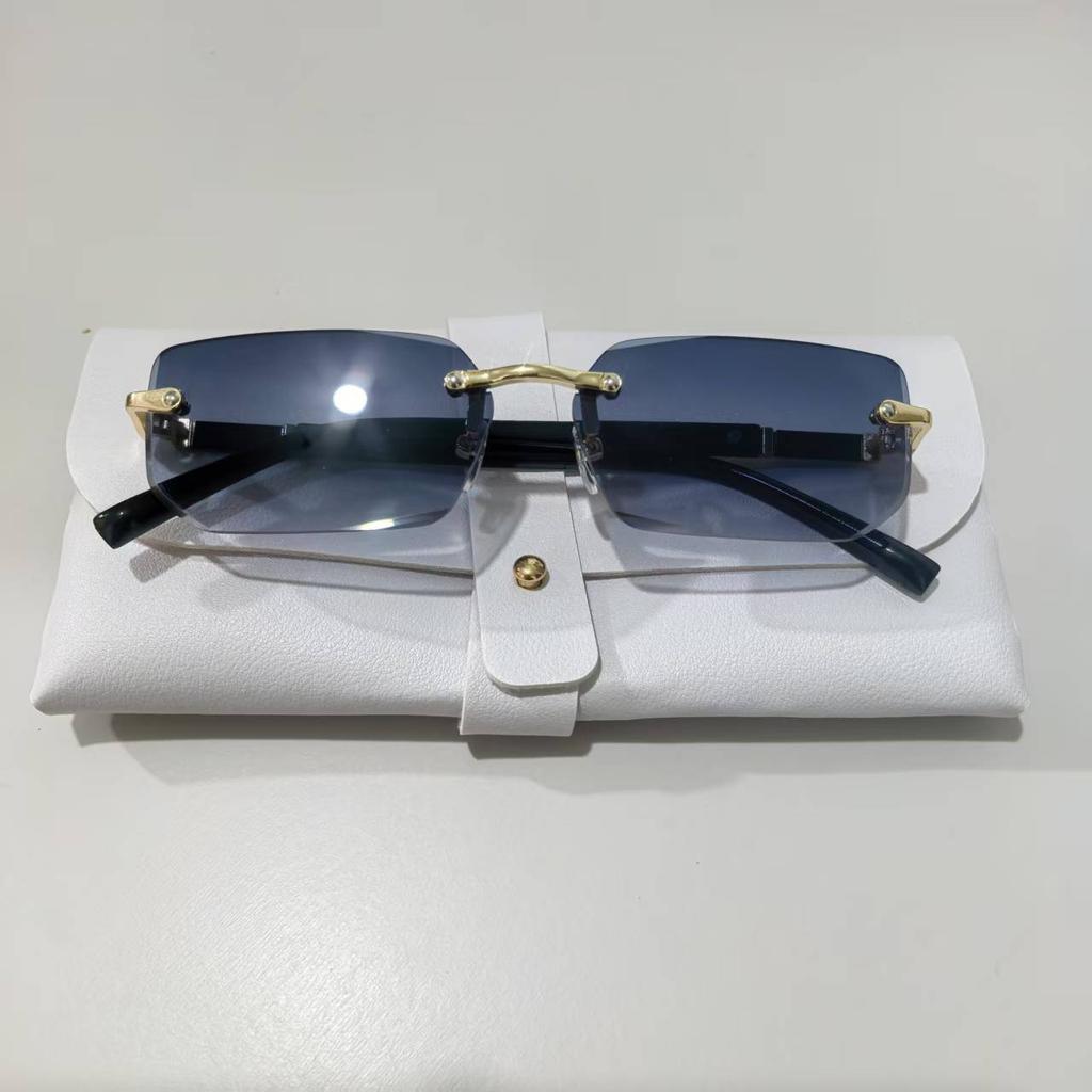 High Definition Sunglasses for Men Ladies Blue Light Blocking Eye Protection Eyewear Rimless Square Frame Eyeglasses Goggle