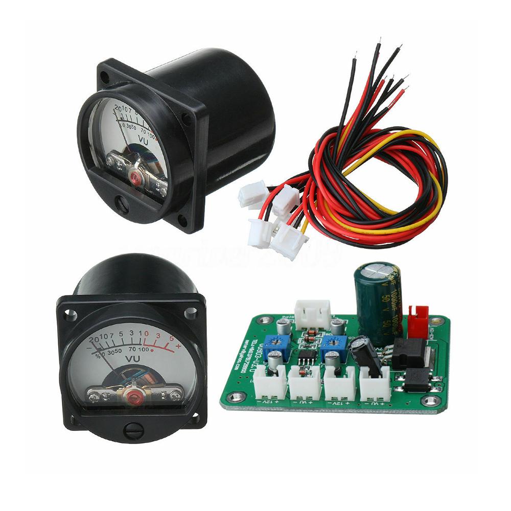 2x Panel VU Meter Warm Back Light Recording & Audio Level Amp with Driver Board