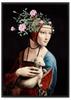 Lady with an Ermine by Da Vinci In a Black Frame
