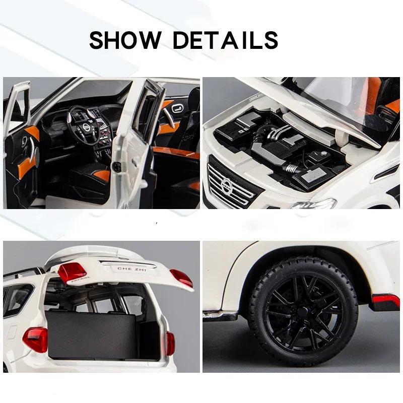 Новый 1:24 Nissan Patrol внедорожник внедорожник литой модели автомобиля игрушечная модель коллекционная железная игрушечная машинка со звуком и светом для мальчиков дети C48