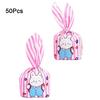 50 шт. Пластиковые пакеты для конфет с кроличьими ушками, мультяшные многостильные пакеты с длинными ушками кролика, милые пакеты для упаковки печенья с животным узором, печенье