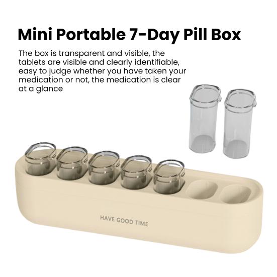 Мини-портативная коробка для таблеток, большая емкость, без запаха, 7 сеток, с отдельной крышкой, пыленепроницаемые коробки для таблеток на одну неделю