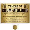 [R1430] - Professional Humorous Metal Plaque 'Rhum-atologie' Gold - 33x22 Cm