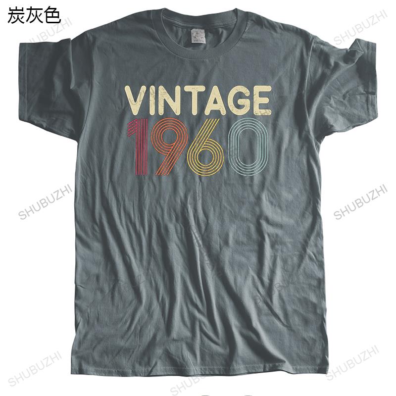 Vintage 1960 T-shirt for Men Short Sleeves 60th Birthday Gift T Shirt Cotton Summer Tshirt 60 Years Old Tee Casual Tops Clothes