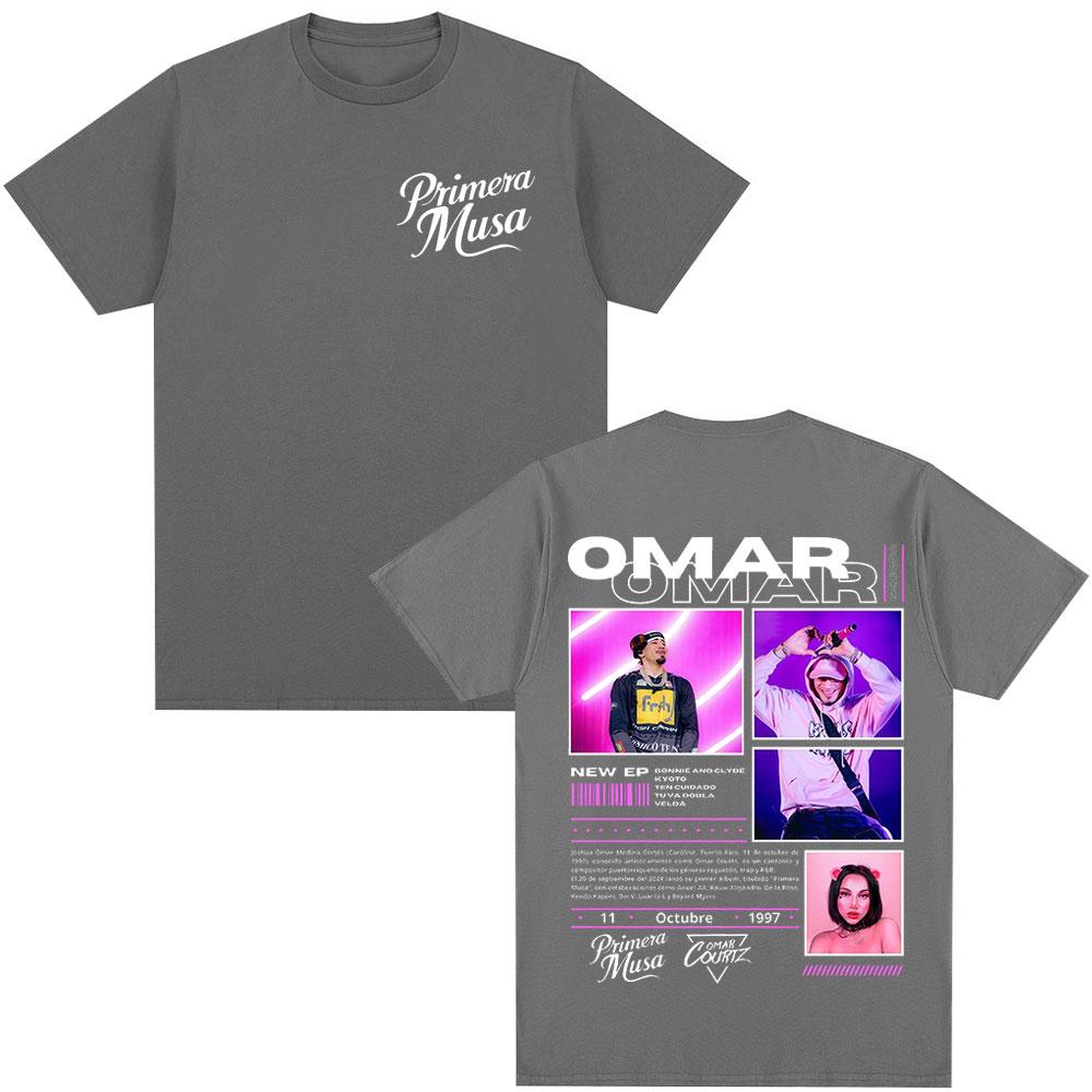 Rap Singer Omar Courtz Primera Musa Album Tour Tshirt 2026 Summer New Mens Womens Hiphop Fashion Casual Cotton Tshirt