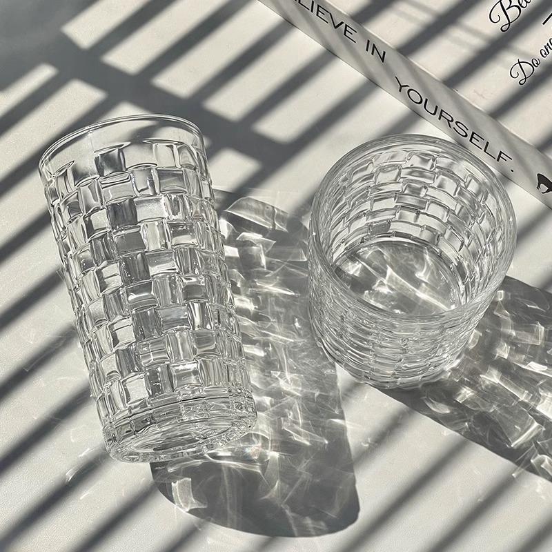 1 шт. Стеклянный стакан в форме плетеной лозы в скандинавском стиле, прозрачный стакан для воды, стакан для сока и напитков, легкая роскошная кружка для холодных напитков, снаряжение для выживания