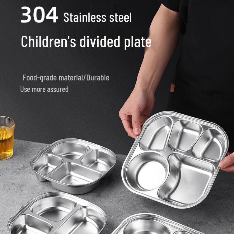 304 Stainless Steel Divided Kids' Lunch Tray