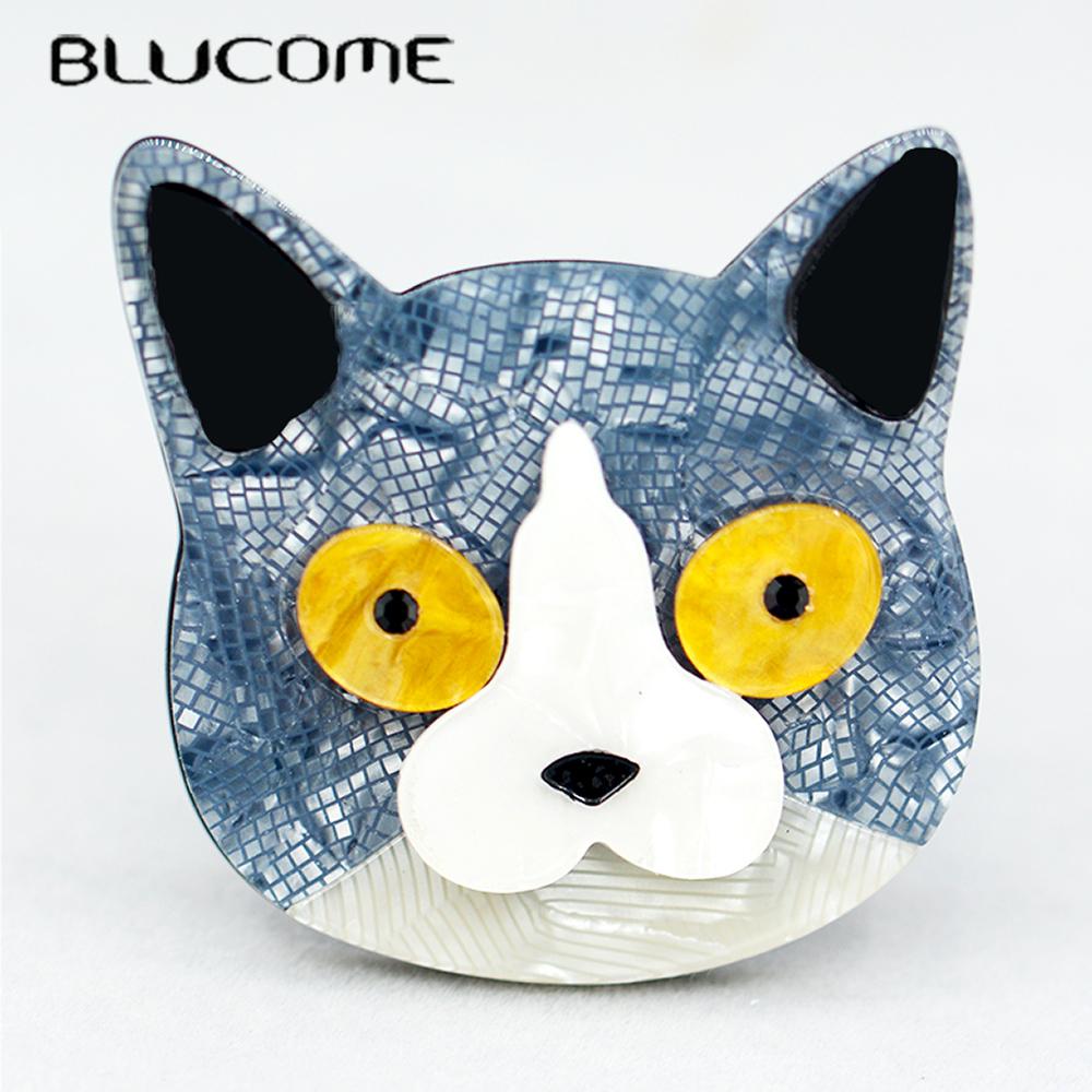 Blucome Качественные акриловые броши с животными, милые аниме, форма головы собаки для женщин и мужчин, костюм, шарф, булавки для хиджаба