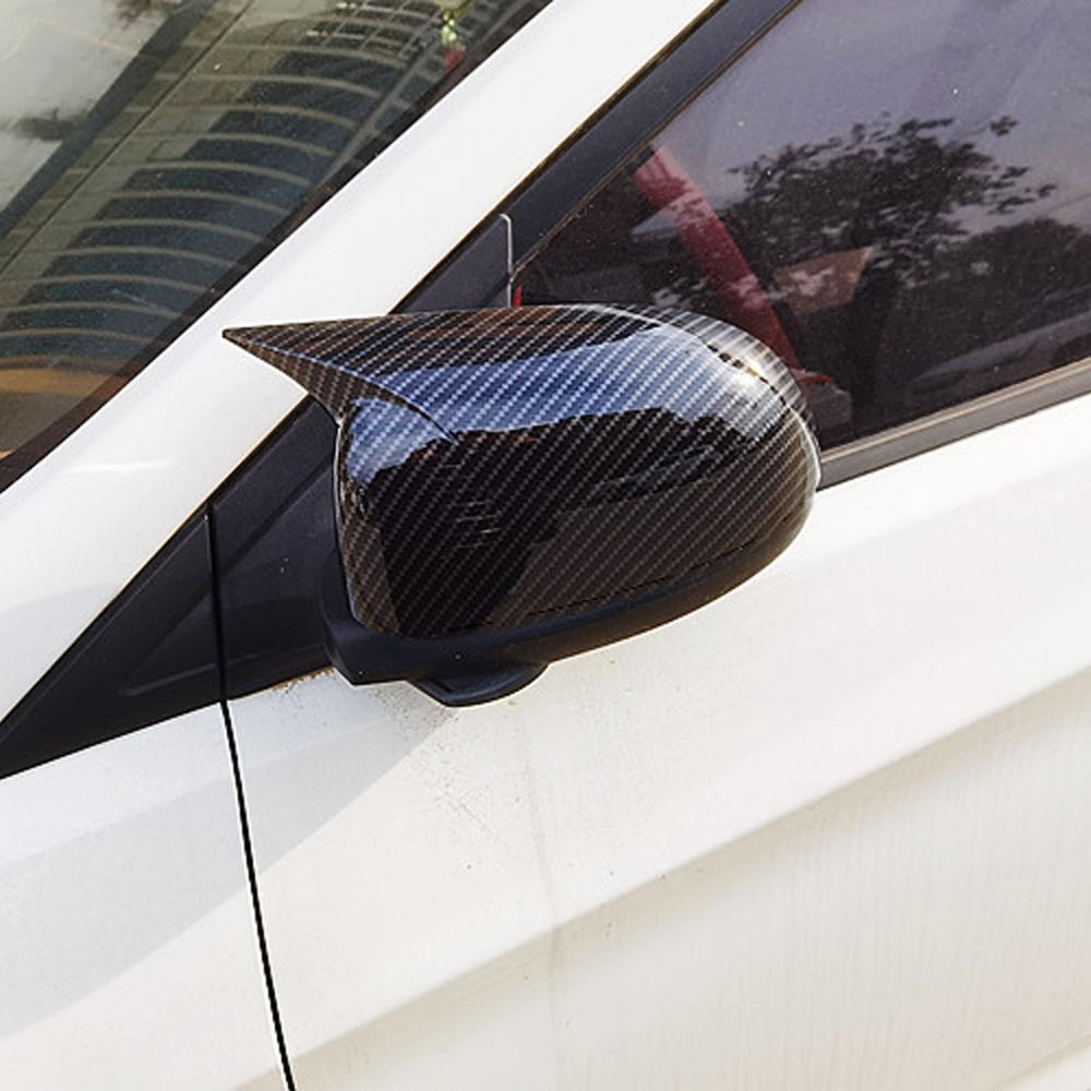 For Hyundai I20 2008-2014 Car Rearview Side Mirror Cover Wing Cap Sticker Exterior Door Rear View Case Trim Carbon Fiber Look