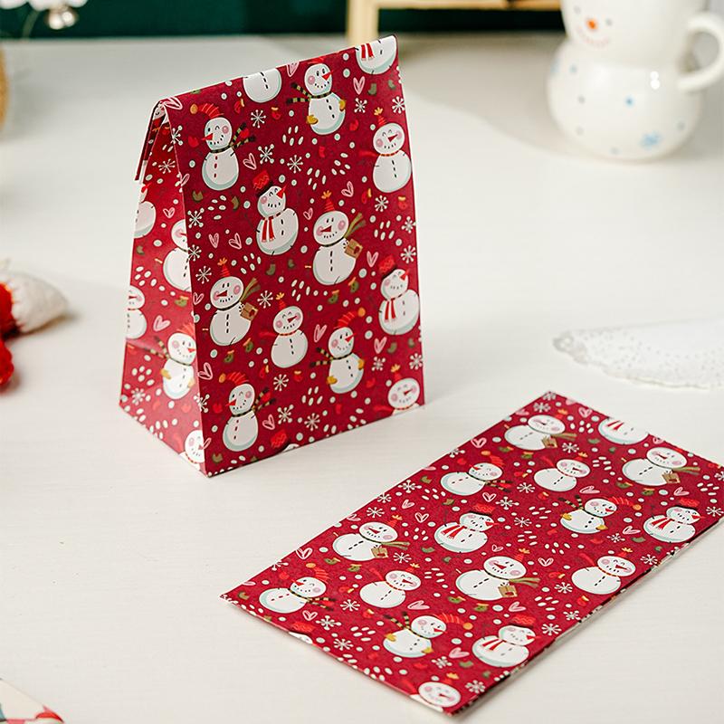 Christmas Cupcake Decoration Top Christmas Tree Reindeer Biscuit Packaging Merry Christmas Party Packaging Bag Decor Stickers