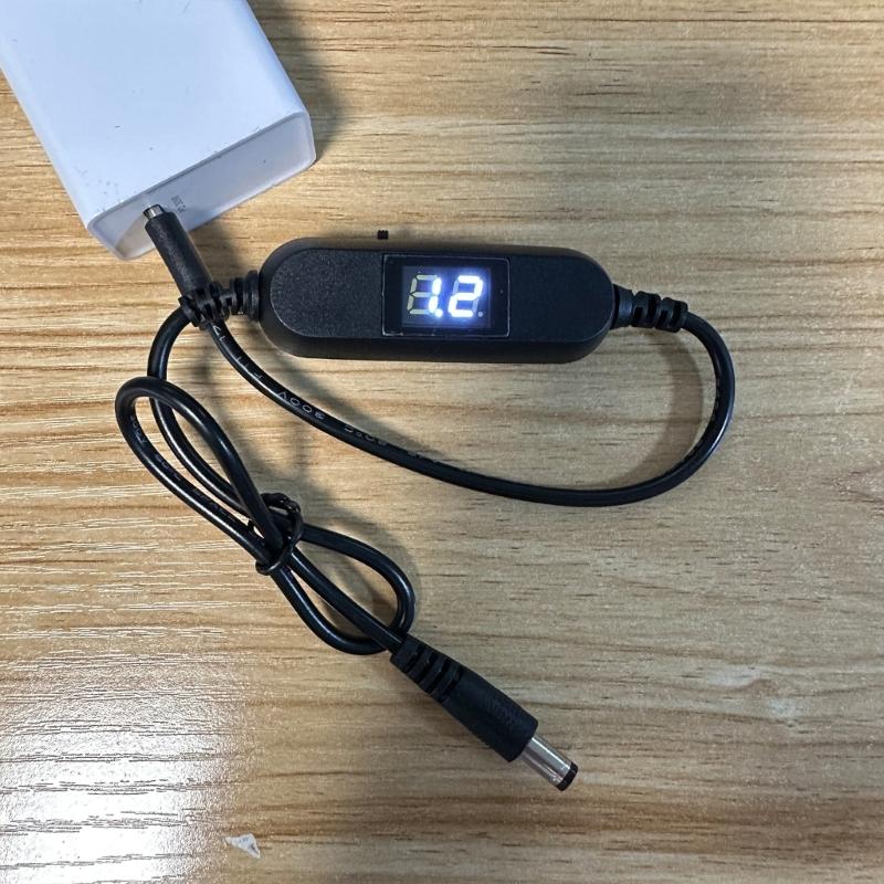 Универсальный кабель питания USB C на 2В-12В 5,5x2,1 мм с дисплеем выходного напряжения для радио, светодиодной лампы, игрушки, сфигмоманометра