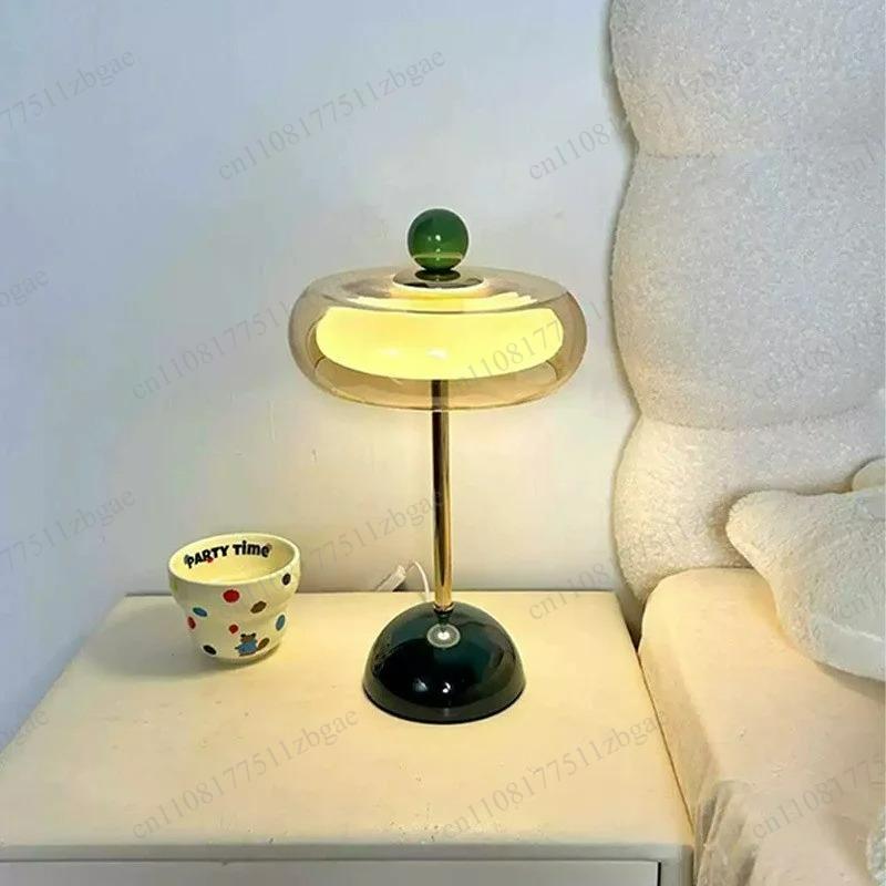 Vintage Dimmable Glass Table Lamp Mid‑Century Style Ambient Desk Lamp for Bedroom Nightstand Study Desktop Home Decor Lighting