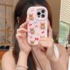 For iPhone 15 Pro Silicone Case Shockproof Anti Slip Cute Five Bears Design Phone Back Cover