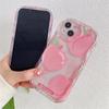 Чехол для iPhone 15 Pro Max 14 11 13 12 Mini XR 6s 6 8 7 Plus X XS SE с цветочной волнистой текстурой, мягкий чехол розовый персик вишня