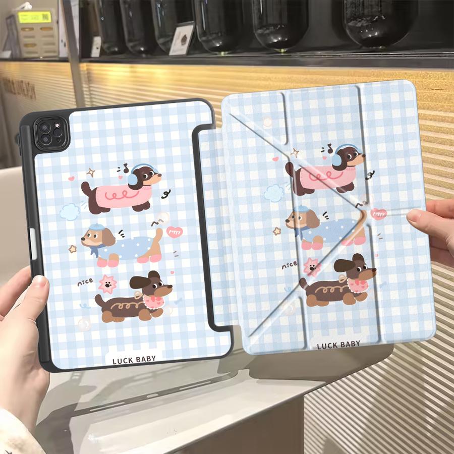 Чехол-подставка для планшета iPad Pro 2025 Air 4 5 M3 M2 1 2 M4 11 дюймов Mini 6 7 Pro 11-го 10-го 9-го 8-го 7-го 12,9 дюйма Мультяшный Милый