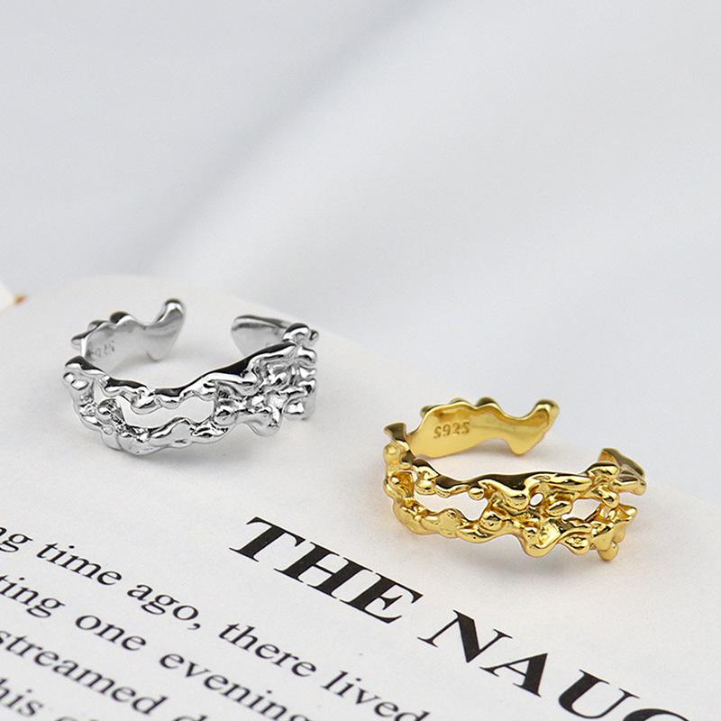 ANENJERY Полые нерегулярные геометрические кольца для женщин и мужчин, золотые ювелирные изделия на день рождения, подарки