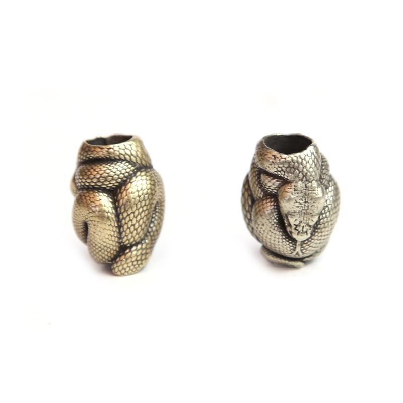 Бусины для ножа из латуни в виде змеи, сделай сам, EDC, для улицы, плетеные из паракорда, игрушка-антистресс, аксессуар EDC