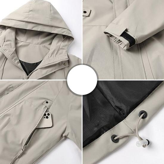 Мужская куртка с капюшоном, длинным рукавом, ветрозащитная, водонепроницаемая, ветровка, дизайн с несколькими карманами, повседневный спортивный стиль, верхняя одежда