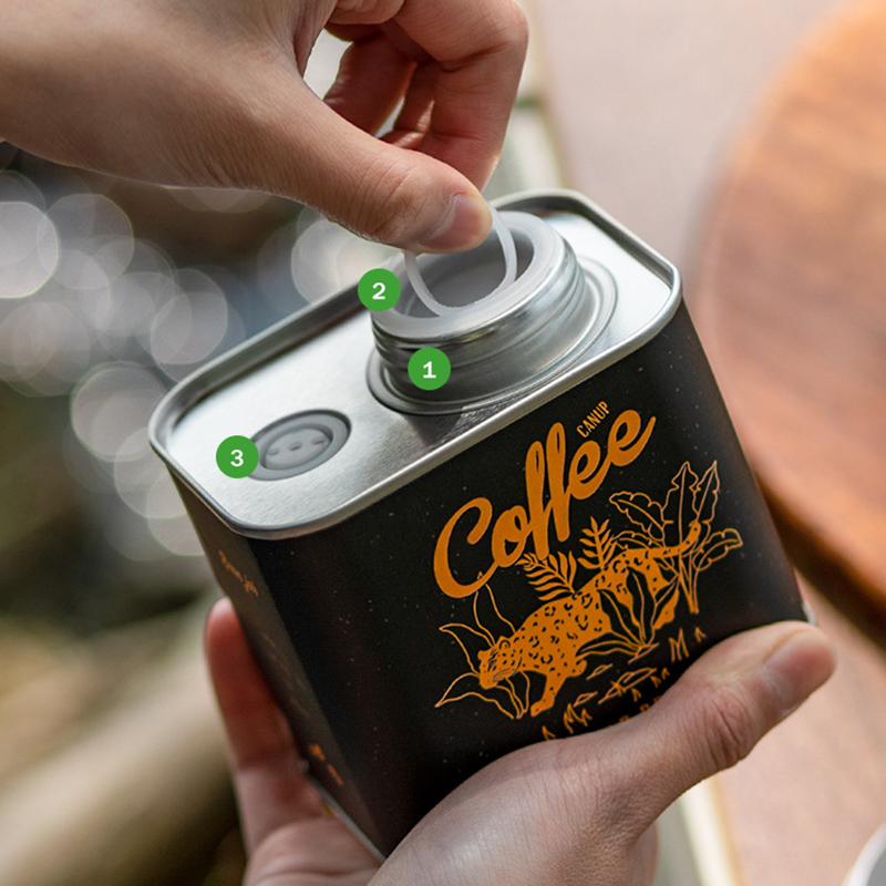 1Pc Tinplate Canister For Kitchen Multi-Functional Sealed Coffee Canister Reusable Coffee Canister Outdoor Storage Multi-Color