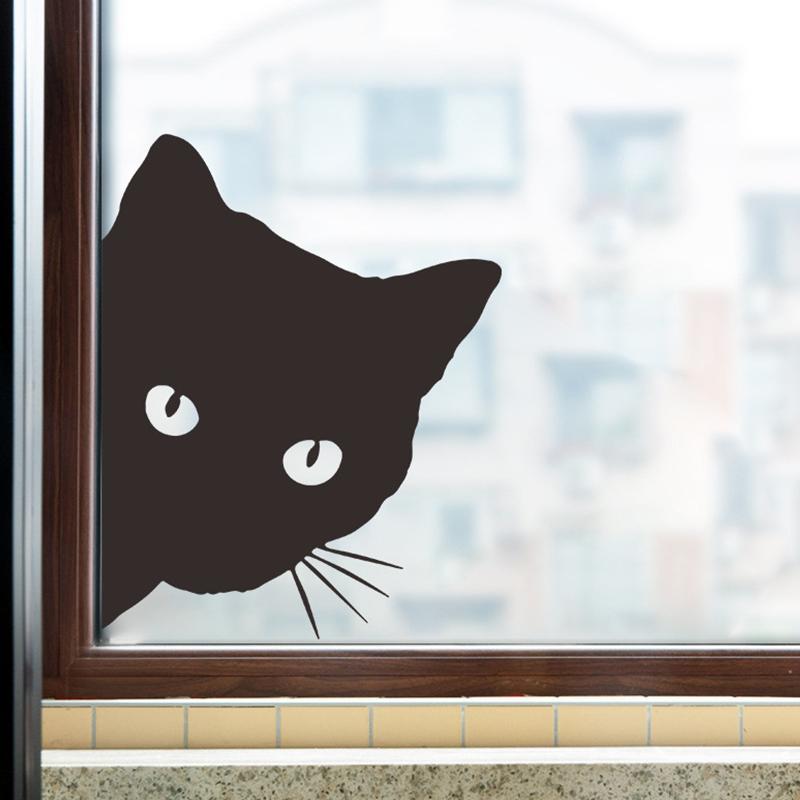 Fuuny Motorcycle Car Sticker Cat Peeking Cat Sticker Decal Black White Car Styling Vinyl Decal Decoration Auto Car Accessories