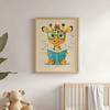 Plakat Wesoła Żyrafa W Krainie Baśni Plakat Wesoła Żyrafa W Krainie Baśni, 30X40 Cm, Bez Ramy, Płótno Premium Na Blejtramie