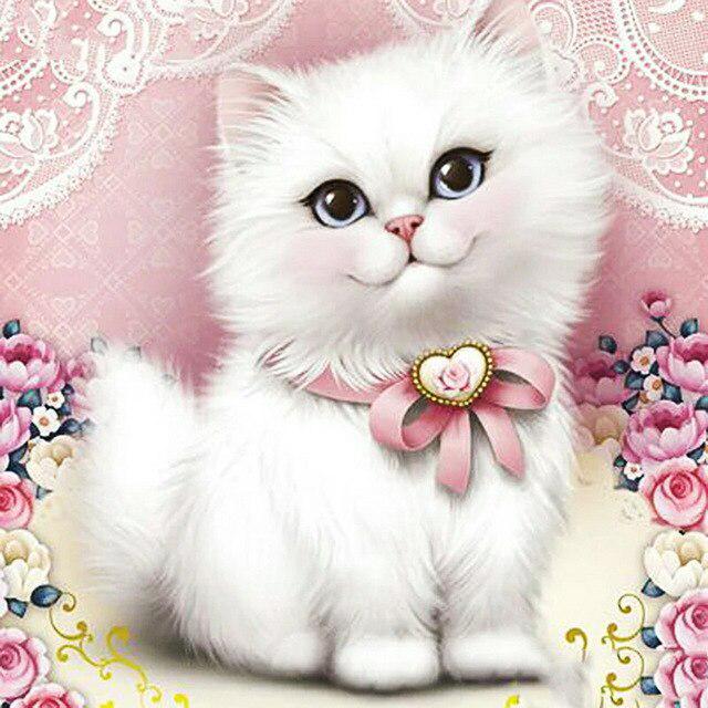 Кошка DIY 5D алмазная живопись полная круглая дрель милые животные Алмазная вышивка наборы крестиков мозаичная настенная живопись Рождественский подарок