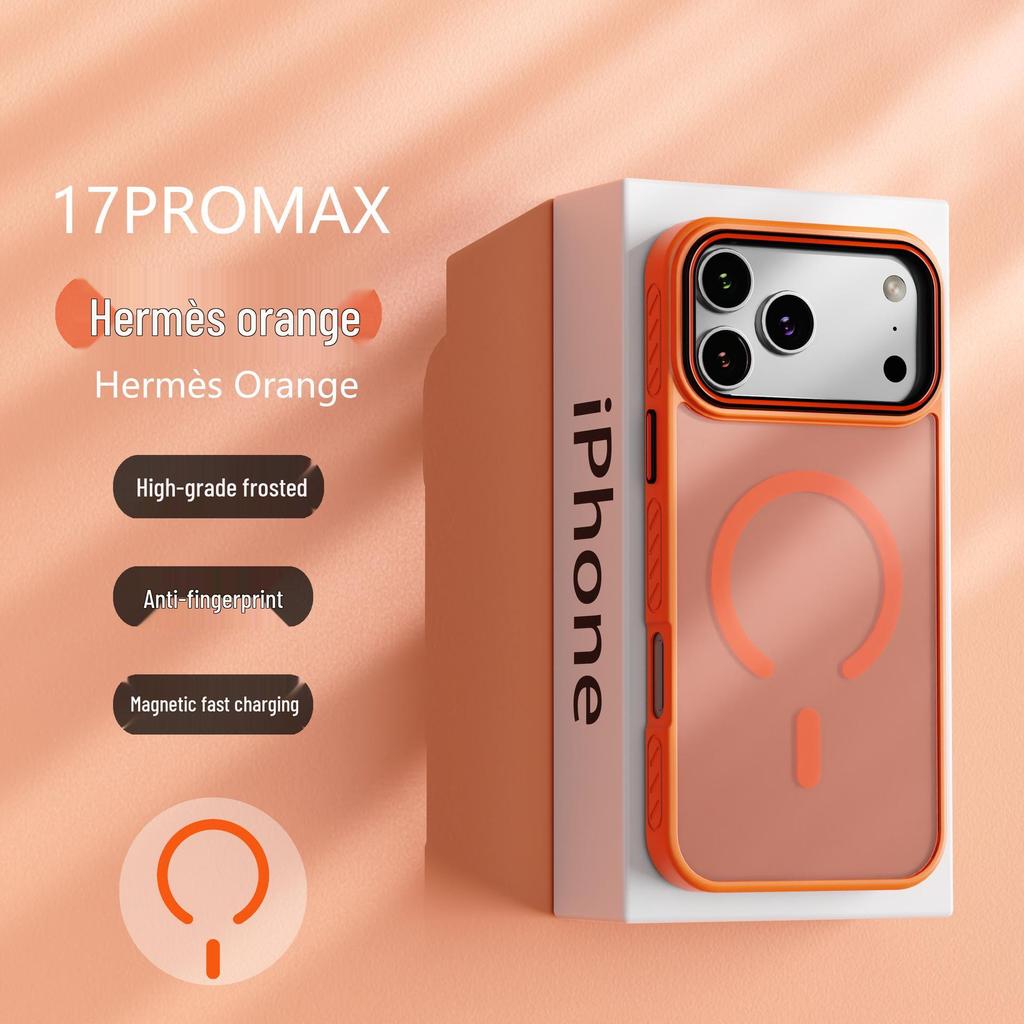 iPhone 17 Pro Max Магнитный защитный чехол с текстурой, приятной на ощупь, противоскользящий, матовый, противоударный