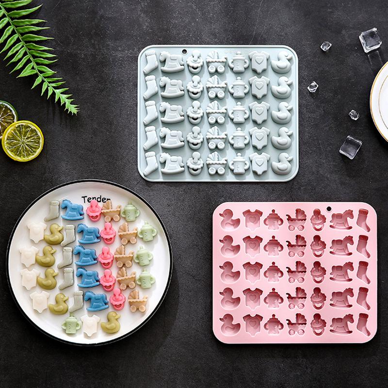 Форма для шоколада для детского праздника, силиконовая форма на детскую тематику для конфет, мармелада, детское боди, детская бутылочка, форма для выпечки в виде соски