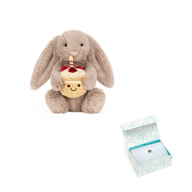 JELLYCAT застенчивый бежевый кролик Бонни милая плюшевая кукла высота в сидячем положении 23 см