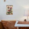 2D Flat, 1pc Vintage Valentine'S Day Rose Metal Tin Sign - 8x12 Inch Floral Wall Art with Pink Roses & Green Leaves, Rustic Iron
