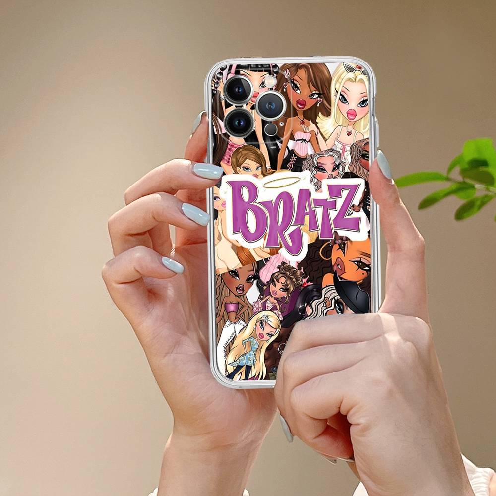 Милая кукла B-Bratz Прозрачный мягкий чехол для телефона для IPhone 15 12 14 16 17 13 Plus 11 Pro Max 13 Pro
