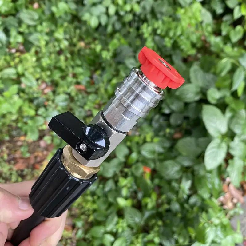 Комплект шарового крана для мойки высокого давления 1/4" быстроразъемное соединение и M22 14 мм для шланга мойки высокого давления переключатель вкл/выкл