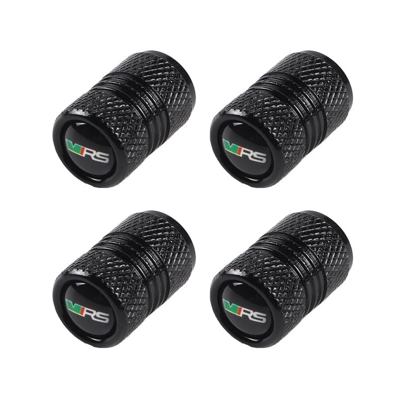 AHUQ1 Car Wheel Tire Valve Caps Tyre Stem Covers Airdust For Skoda VRS Octavia Kamiq Kodiaq Karoq RS Superb Fabia Rapid Accessories
