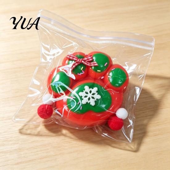 Holiday Stress Relief Toy Christmas Snowman Toy, Soft Xmas Tree Squeeze Cat Paw Fidget Sensory Party Favors Portable