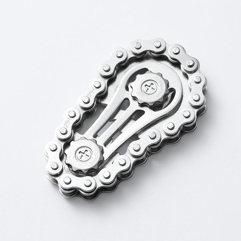 Gear Chain Fidget Spinner Metal Stress Relief Toy Bicycle Chain Finger Spinner for Adults Kids