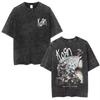 Summer Hot Sale Washed Vintage Korn Tour 2026 Merch T Shirt Unisex Gothic Rock Pop Music Tshirt Y2k Cotton Oversized Tshirts