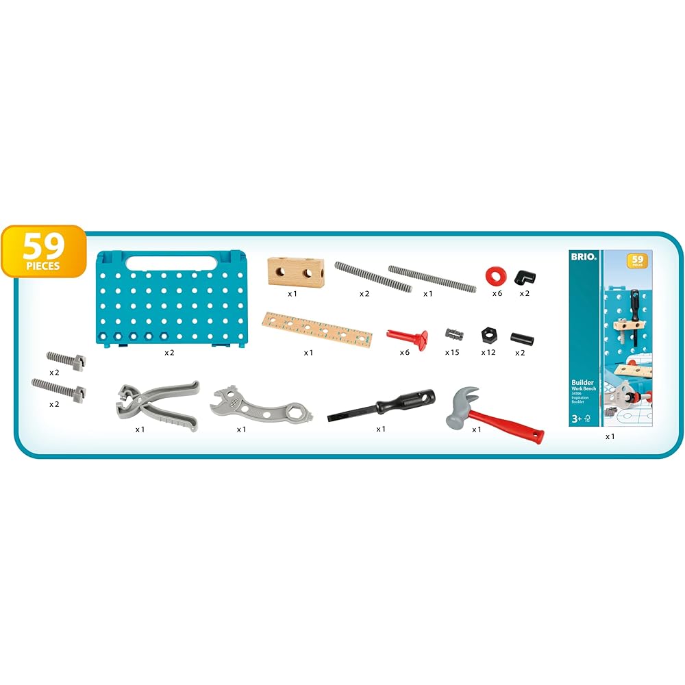 Brio Builder Рабочий стол 34596 59 деталей Деревянная игрушка для детей от 3 лет Конструктор