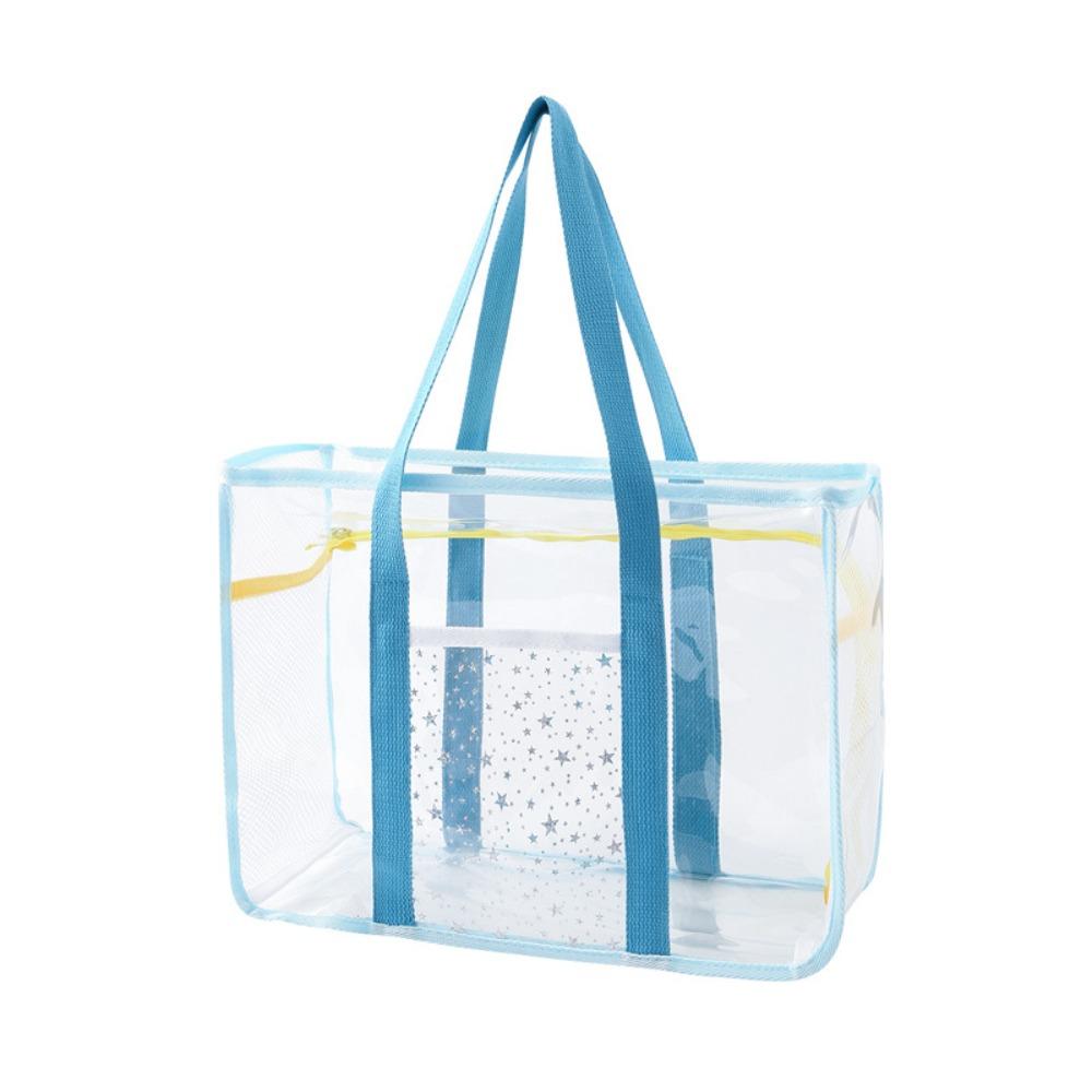 Large Capacity Pvc Transparent Handbag Cosmetic Bag Beach Tote Bag  Streetwear