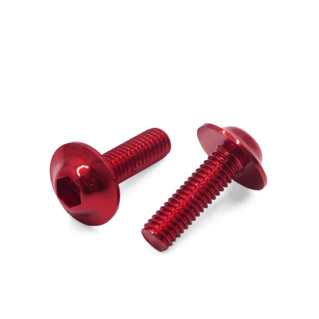 uxcell Motorcycle Bolts Screws M6 x 20mm Red Hexagonal License