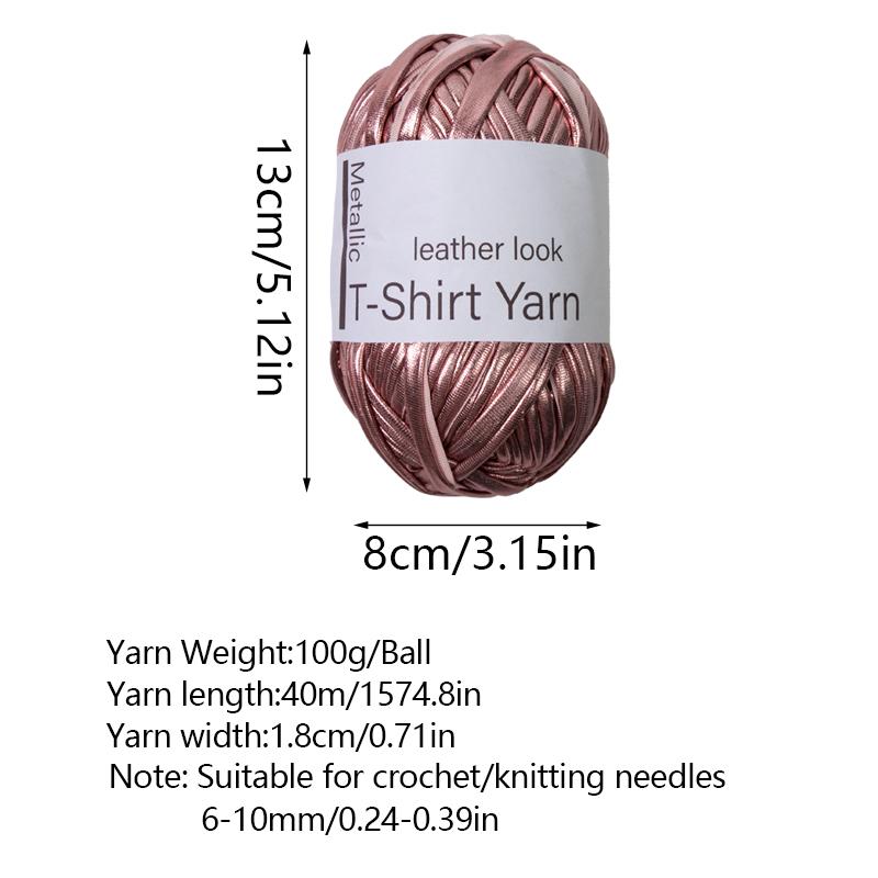 100g/Roll Shiny T-Shirt Yarn DIY Bag Shoes Metallic Cloth Fabric Yarn Knitting Crocheting