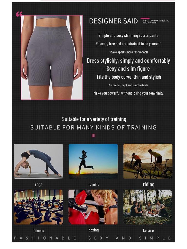 Seamless Striped Women's Yoga Pants – Quick Dry, Tight Hip-Lifting, Large Size Shorts for Fitness & Running