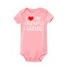 Baby Romper I Love My Grandma and Grandpa Print Bodysuit Infant Romper Short Sleeve