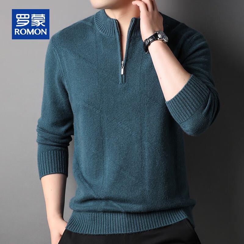 ROMON Мужской пуловер из 100% кашемира на молнии до середины