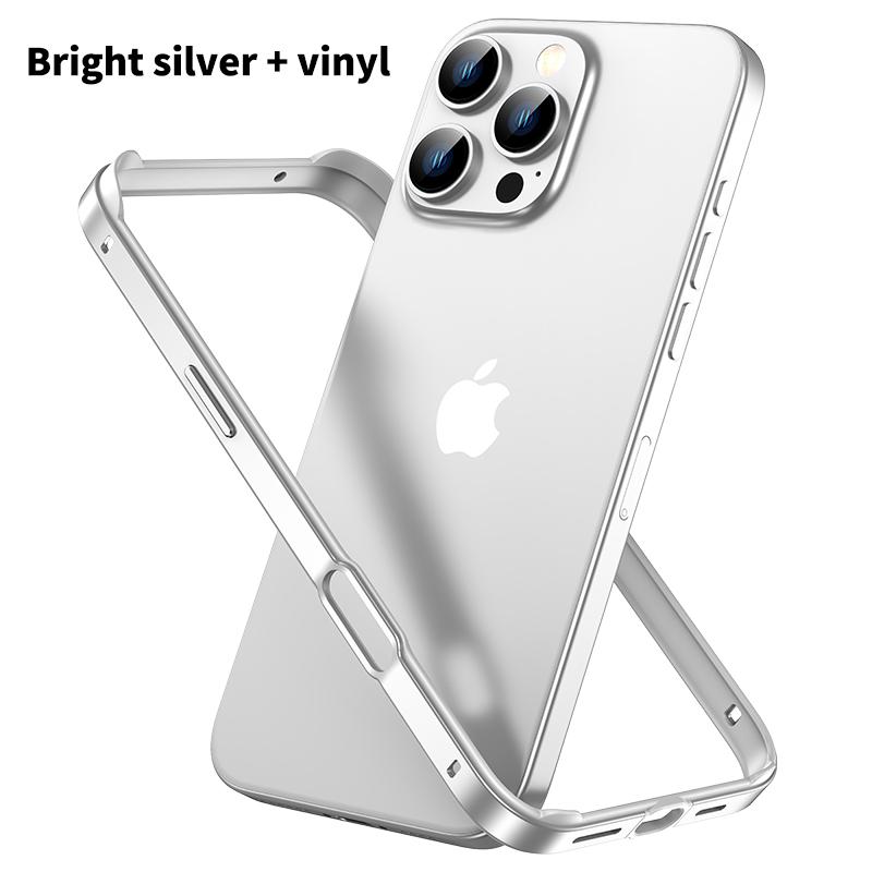 Hybrid Silicone Frame Aluminum Metal Phone Case for iPhone 16 15 14 Plus 13 12 11 Pro Max Xs Xr Anti-Fall Corners Bumper Cover