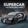 1:Масштаб 24 Изысканная модель суперкара Bugatti Chiron из литого сплава в коробке Игрушка для детей Мальчиков Настольное украшение