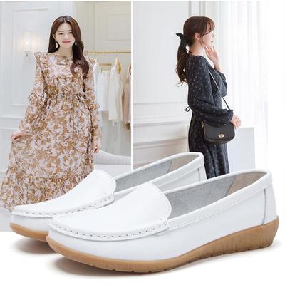 Женские лоферы 35–44, кожаные туфли для вождения автомобиля, большие размеры, женская обувь для кораблей