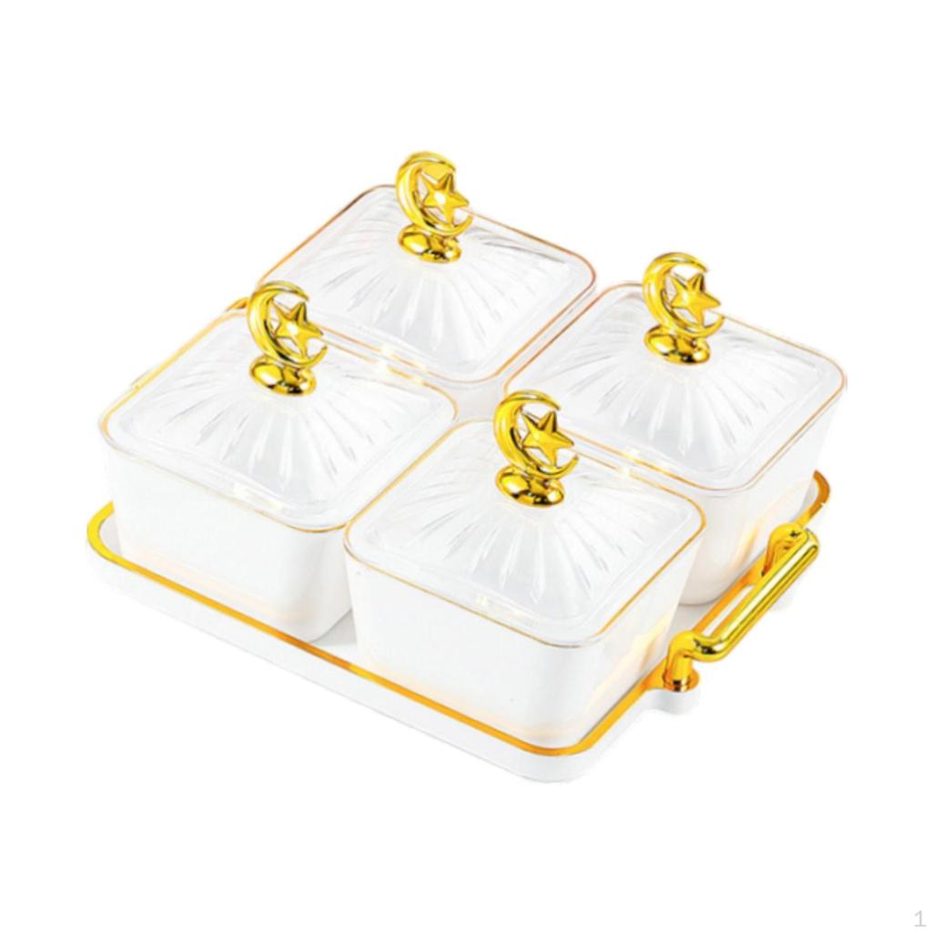 Разделенная сервировочная миска, тарелка для закусок, многофункциональная миска для конфет и орехов с крышкой, поднос для сухофруктов