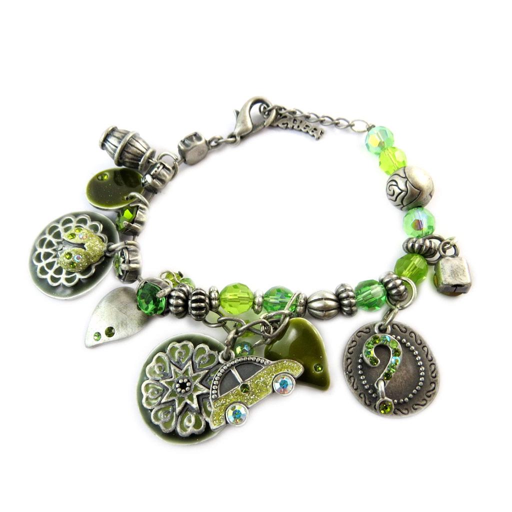 Les Trésors De Lily [E2585] — Зеленый дизайнерский браслет Tour du Monde