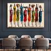 Abstract Colorful African Woman Canvas Art Painting, Wall Graffiti Poster, Print Art Picture for Living Room, Home Decor