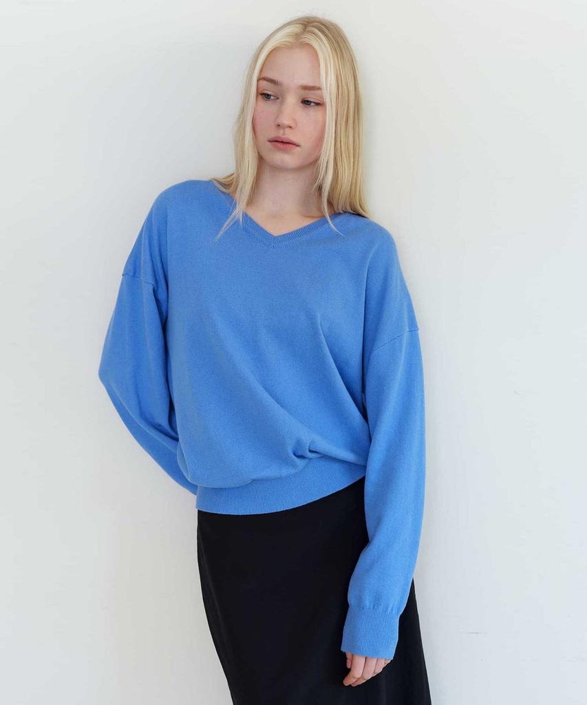 THERYE Classic V-Neck Knit(Blue)